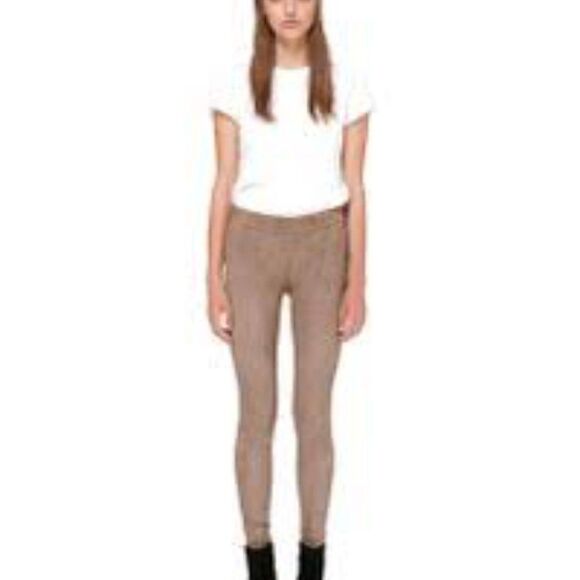 Mackage Pants - MACKAGE Oyster Navi-y m Lambskin Leather Stretchy Leggings Pants Size 2 NWT